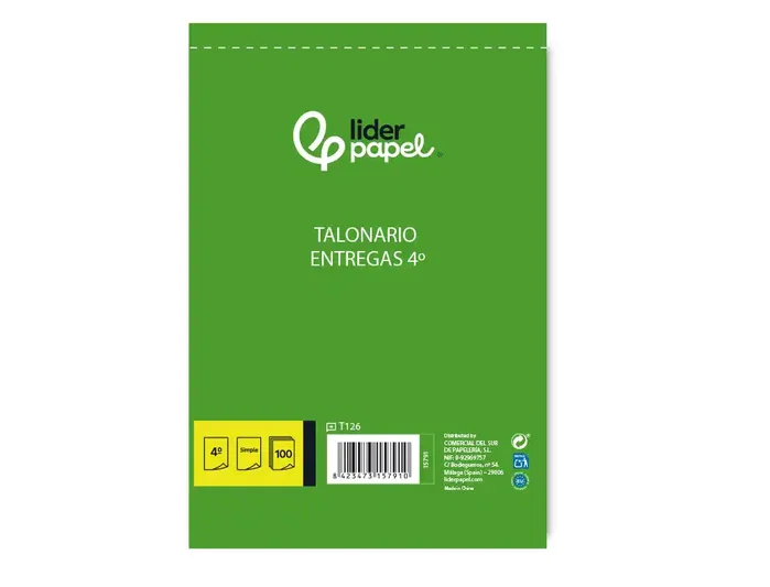 Liderpapel Talonario de entregas cuarto con original T126 Liderpapel Talonario de entregas cuarto con original T126