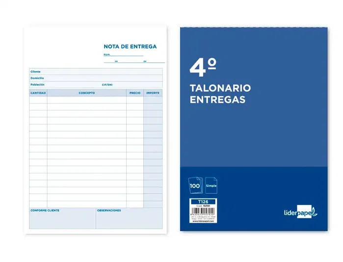 Liderpapel Talonario de entregas cuarto con original T126 Liderpapel Talonario de entregas cuarto con original T126