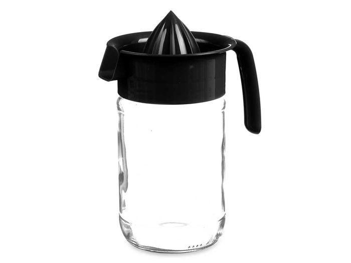 Vivalto Exprimidor Cristal Negro 660 ml con Tapa 13.5 x 18.5 x 10 cm (Set de 24)