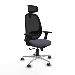 PIQUERAS Y CRESPO Silla de oficina Cilanco con mecanismo Sincro, Gris oscuro y Negro