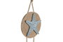 DKD Home Decor Decoración Colgante de Resina y Cuerda Azul y Blanco