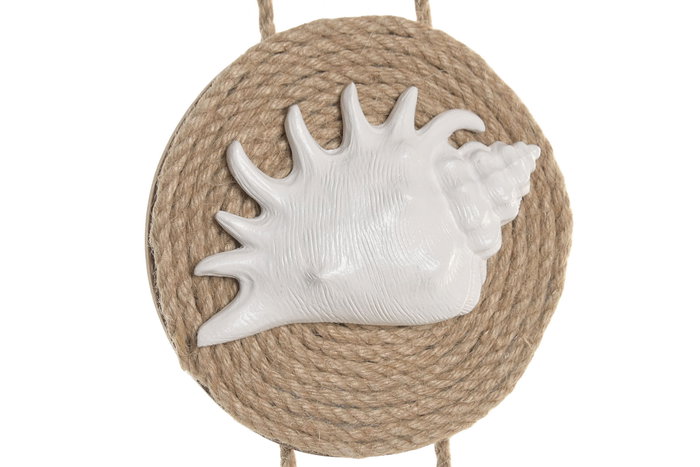 DKD Home Decor Decoración Colgante de Resina y Cuerda Azul y Blanco
