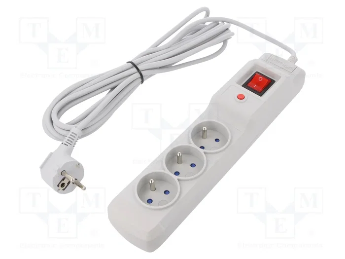 Armac Multi M3 Regleta protectora con 3 tomas y cable de 5m gris