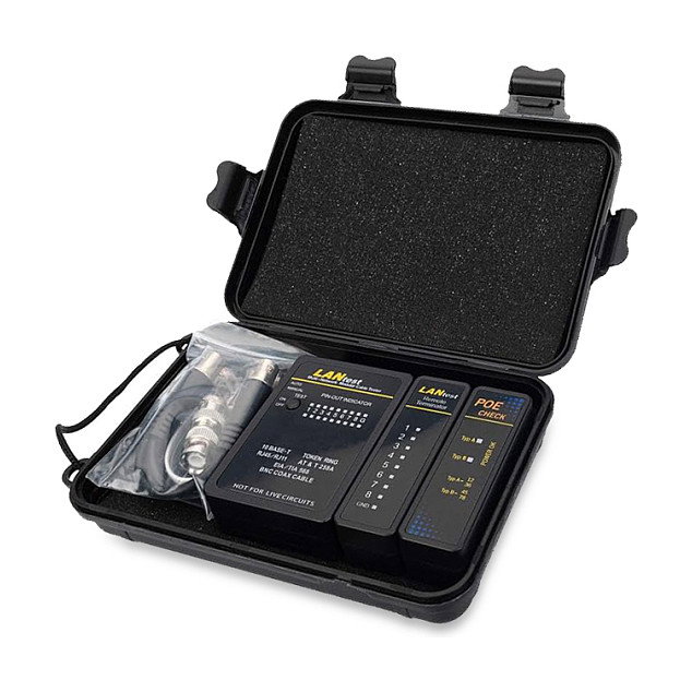 EQUIP Probador de Cable de Red 129968 para RJ45/RJ11/RJ12/BNC, Color Negro