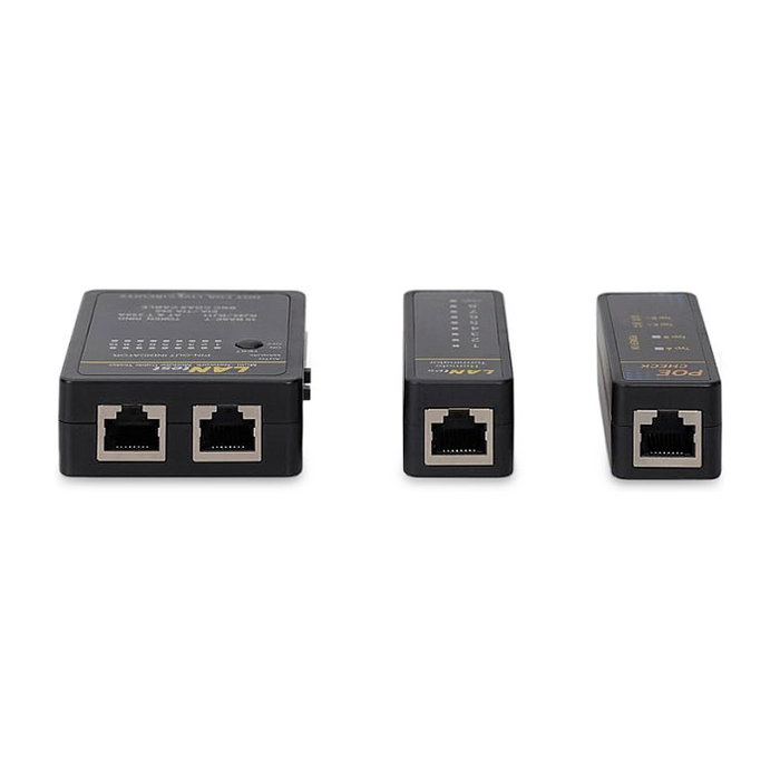 EQUIP Probador de Cable de Red 129968 para RJ45/RJ11/RJ12/BNC, Color Negro