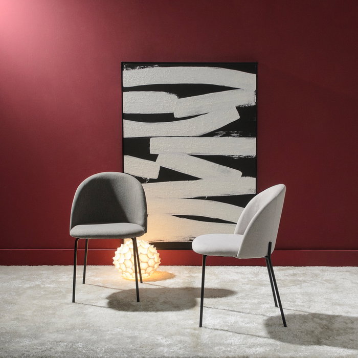 Silla Gris Tejido-Metal Moderno Salón 50 X 54 X 78,50 cm (Set de 2) Silla Gris Tejido-Metal Moderno Salón 50 X 54 X 78,50 cm (Set de 2)