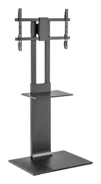 AISENS Soporte de Suelo para Monitor/TV 37-86 pulgadas con Bandeja DVD, hasta 50kg, Negro