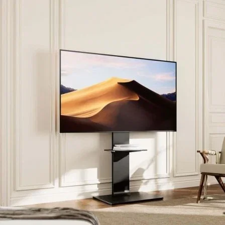 Aisens FT86TSE-399 Soporte de Suelo Inclinable y Giratorio para TV de 37-86 Pulgadas,hasta 50kg