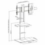 Aisens Soporte de Suelo con Bandeja DVD para Monitor/TV 37-86 pulgadas, Negro