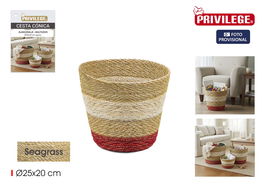 Privilege Cesta Cónica de Seagrass 25 cm (24 Unidades)