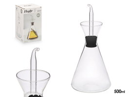 Vivalto Aceitera Cónica 500 ml Vidrio y Silicona 11x22x11 cm (Set de 12)