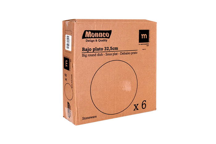 La Mediterranea Bajo Plato Monaco Ivory Brillo 32.5 cm (6 Unidades)