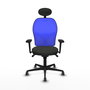 PIQUERAS Y CRESPO Silla de oficina Jorquera con mecanismo Sincro, Negro y Azul