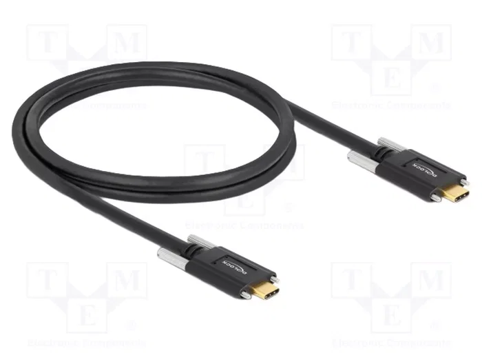 DeLOCK Cable USB Type-C a USB Type-C de 1 m con tornillos laterales, 10 Gbps, Negro DeLOCK Cable USB Type-C a USB Type-C de 1 m con tornillos laterales, 10 Gbps, Negro