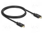 DeLOCK Cable USB Type-C a USB Type-C de 1 m con tornillos laterales, 10 Gbps, Negro