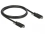 DeLOCK Cable USB Type-C a USB Type-C de 1 m con tornillos laterales, 10 Gbps, Negro