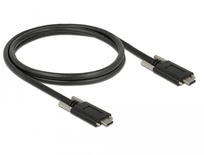 DeLOCK Cable USB 3.2 Gen 2 de 1 m con conectores USB Type-C™ y tornillos laterales