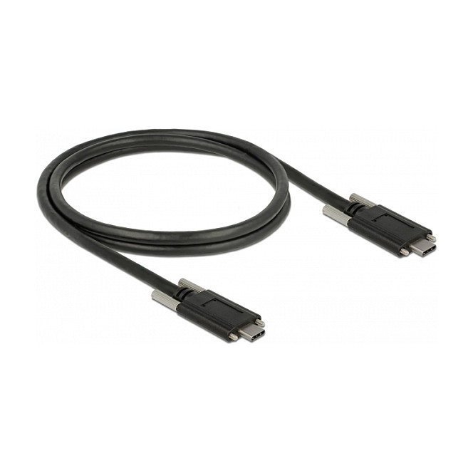 DeLOCK Cable USB Type-C a USB Type-C de 1 m con tornillos laterales, 10 Gbps, Negro DeLOCK Cable USB Type-C a USB Type-C de 1 m con tornillos laterales, 10 Gbps, Negro
