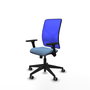PIQUERAS Y CRESPO Silla de oficina Motilla con mecanismo Sincro, Brazos 3D y soporte lumbar, Azul cielo/Azul