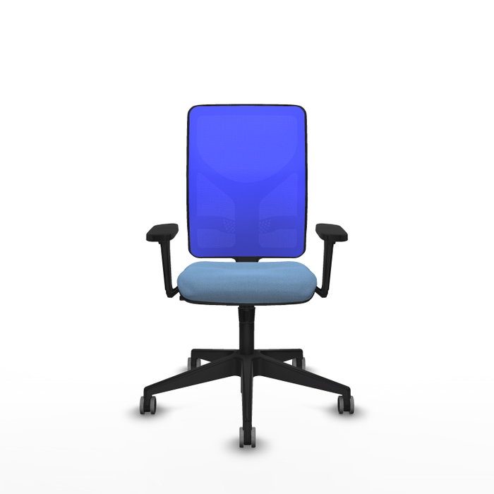 PIQUERAS Y CRESPO Silla de oficina Motilla con mecanismo Sincro, Brazos 3D y soporte lumbar, Azul cielo/Azul