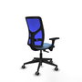 PIQUERAS Y CRESPO Silla de oficina Motilla con mecanismo Sincro, Brazos 3D y soporte lumbar, Azul cielo/Azul