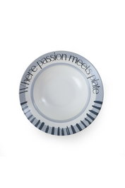 Hermia X0001414300000000000000000 Plato de Cerámica Blanco y Azul 26 cm