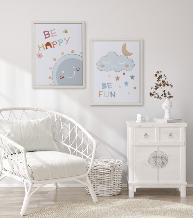 DKD Home Decor Set de 4 Cuadros Infantiles Enmarcados 40x2x50 cm Surtidos