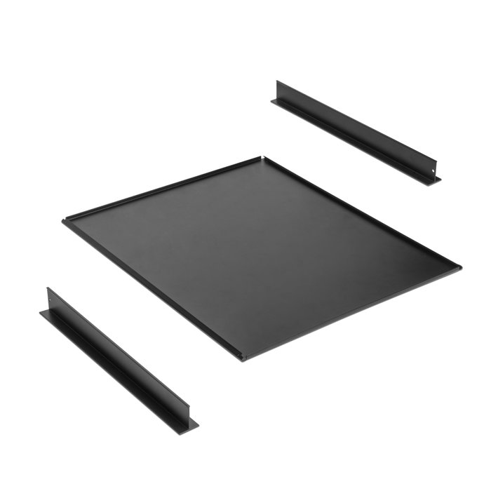 Emuca Kit de bandeja, 3 cestos organizadores y bastidor de guías con cierre suave para armarios, regulable, módulo 900mm, Negro texturizado