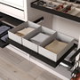 Emuca Kit de bandeja, 3 cestos organizadores y bastidor de guías con cierre suave para armarios, regulable, módulo 900mm, Negro texturizado