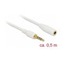 DeLOCK 85628 Cable de extensión de audio 3,5 mm 4 Pin Blanco