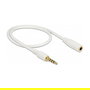 DeLOCK Cable Extensión Jack 3.5 mm, 4 Pines, Macho a Hembra, 0.5 m, Blanco, 85628