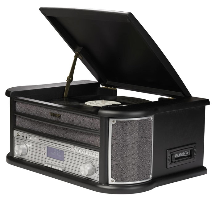 Denver MRD-51 Tocadiscos HiFi con Radio DAB, CD y Cassette - Negro/Madera Denver MRD-51 Tocadiscos HiFi con Radio DAB, CD y Cassette - Negro/Madera