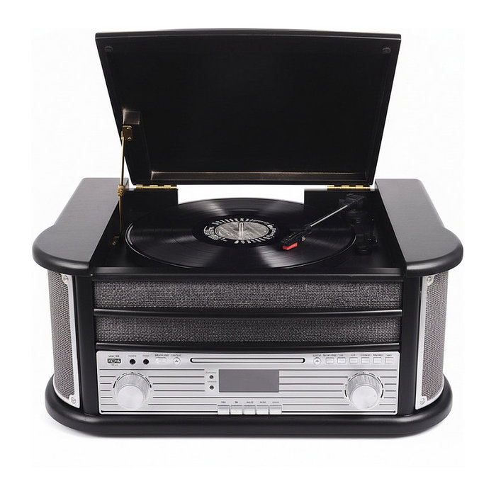 Denver MRD-51 Tocadiscos Retro Negro con Madera