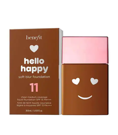 Benefit Hello Happy Soft Blur Base líquida 11, Neutral oscuro SPF 15