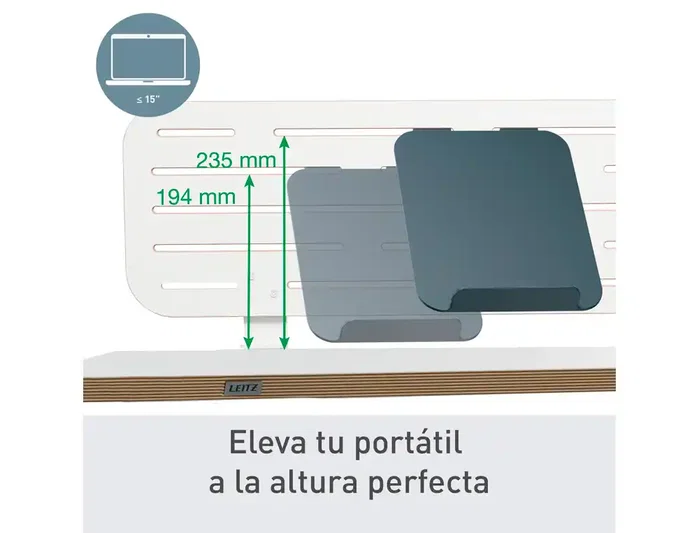 Leitz Organizador de Escritorio Ergo con Soporte para Portátil Blanco
