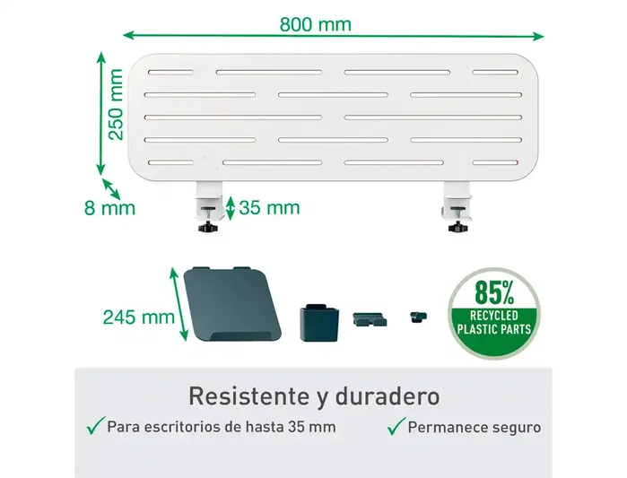 Leitz Organizador de Escritorio Ergo con Soporte para Portátil Blanco