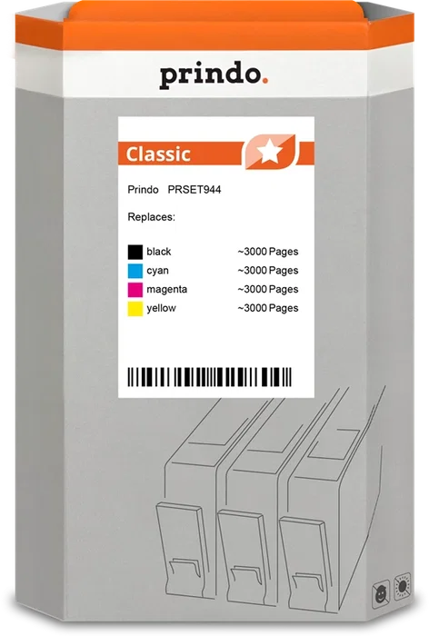 Prindo Multipack de cartuchos de tinta PRSET944 Classic negro, cian, magenta, amarillo Prindo Multipack de cartuchos de tinta PRSET944 Classic negro, cian, magenta, amarillo