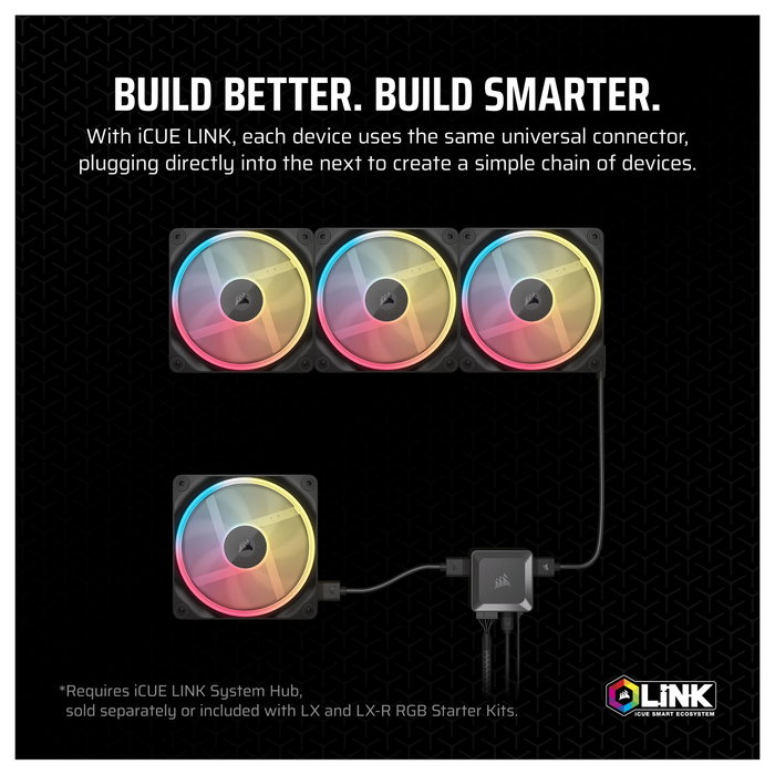 Corsair iCUE LINK LX140-R RGB Ventilador de 140 mm Negro Corsair iCUE LINK LX140-R RGB Ventilador de 140 mm Negro