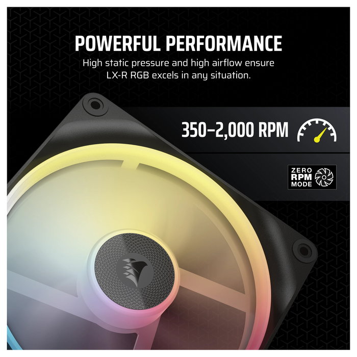 Corsair iCUE LINK LX140-R RGB Ventilador de 140 mm Negro Corsair iCUE LINK LX140-R RGB Ventilador de 140 mm Negro
