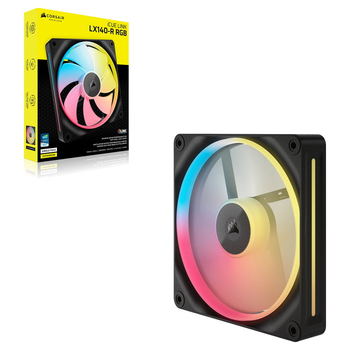 Corsair iCUE LINK LX140-R RGB Ventilador de 140 mm Negro Corsair iCUE LINK LX140-R RGB Ventilador de 140 mm Negro