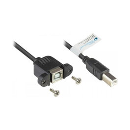 GoodConnections Cable de extensión USB 2.0 con conectores USB B, 0,3 m, Negro