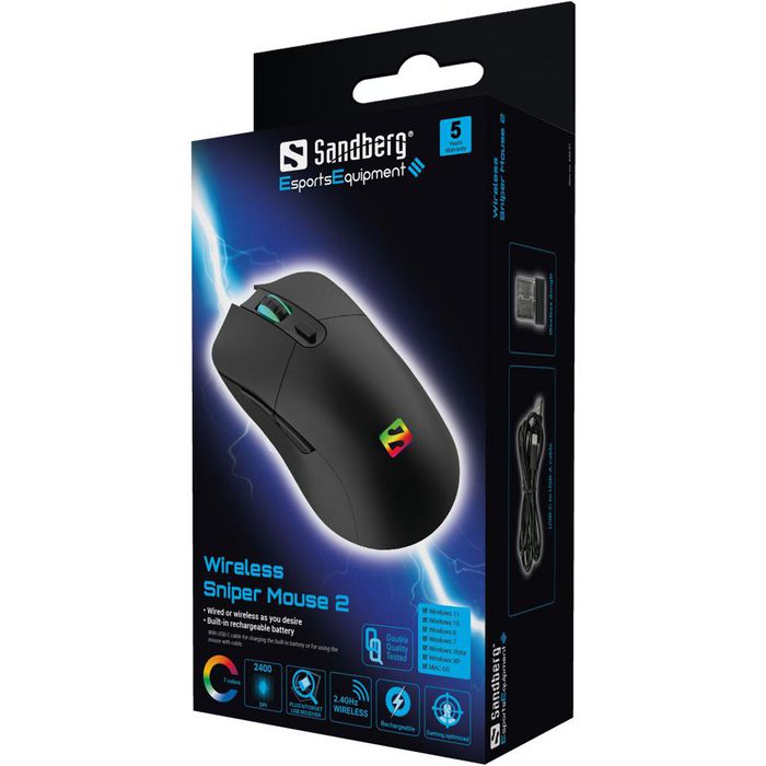 Sandberg Wireless Sniper Mouse 2 Ratón Inalámbrico USB