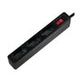 LogiLink Regleta de alimentación 3 tomas Euro, 1,5 m, negra