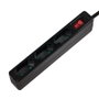 LogiLink Regleta de enchufes con 3 tomas y conmutador, negro