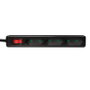 LogiLink Regleta de enchufes con 3 tomas y conmutador, negro