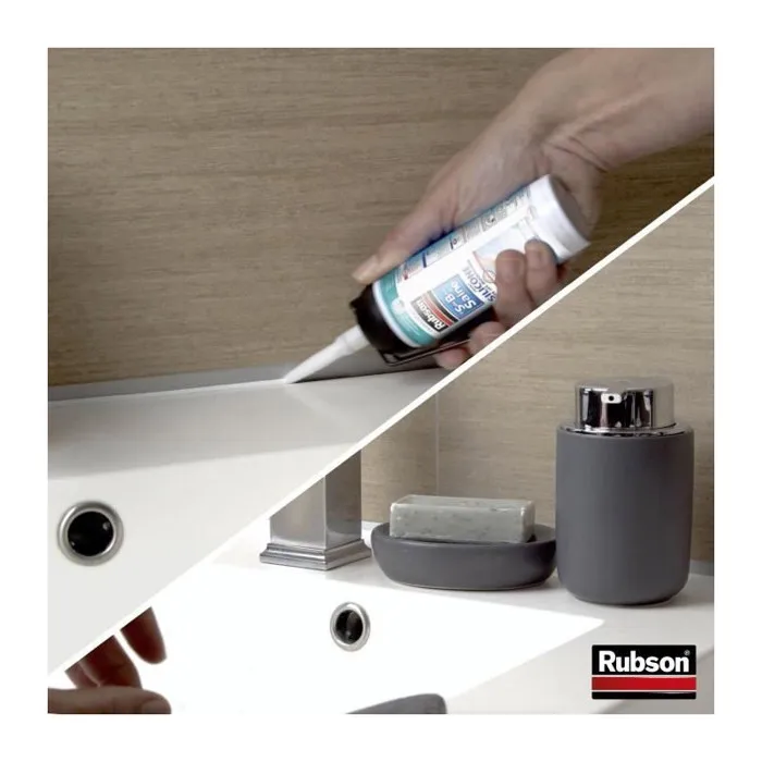Rubson 2716027 Sellador Sanitario Translúcido Fácil para Baño, 200ml