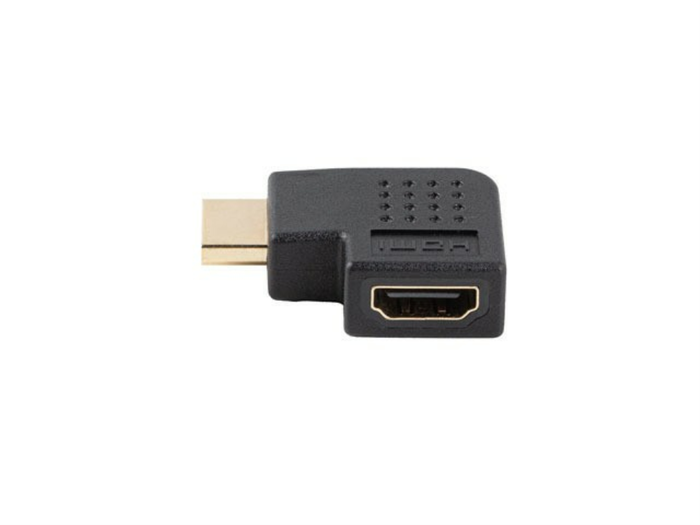 Lanberg Adaptador HDMI Macho - Hembra Angulo 4K Conectores Chapados en Oro PVC Negro Plug and Play