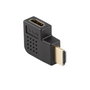 Lanberg Adaptador HDMI Macho - Hembra Angulo 4K Conectores Chapados en Oro PVC Negro Plug and Play