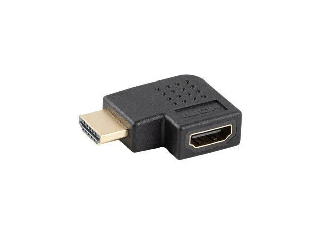 Lanberg AD-HDMI-05 Adaptador HDMI Macho Angular a Hembra Derecho, HDMI 2.0, 4K Ultra HD 3840x2160 a 60Hz, HDR, 18 Gbit/s, Negro