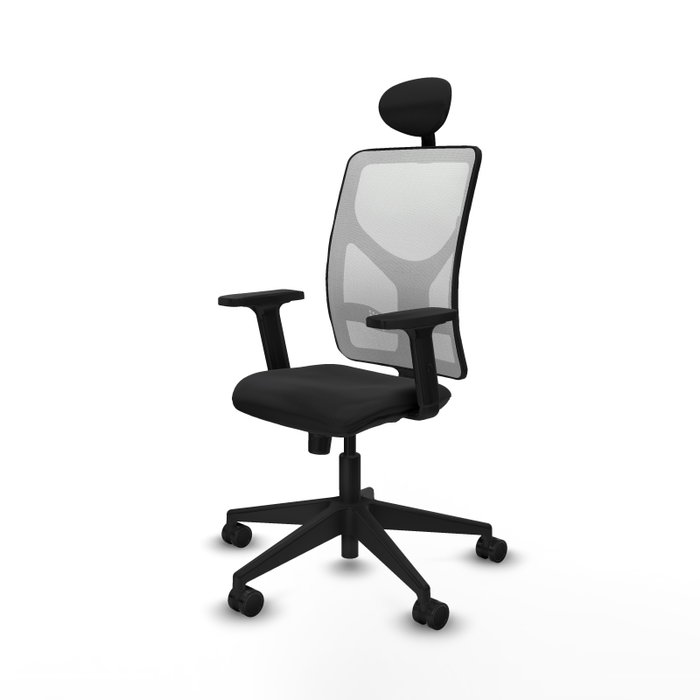 PIQUERAS Y CRESPO Silla de oficina Motilla con mecanismo Sincro, Negro y Blanco